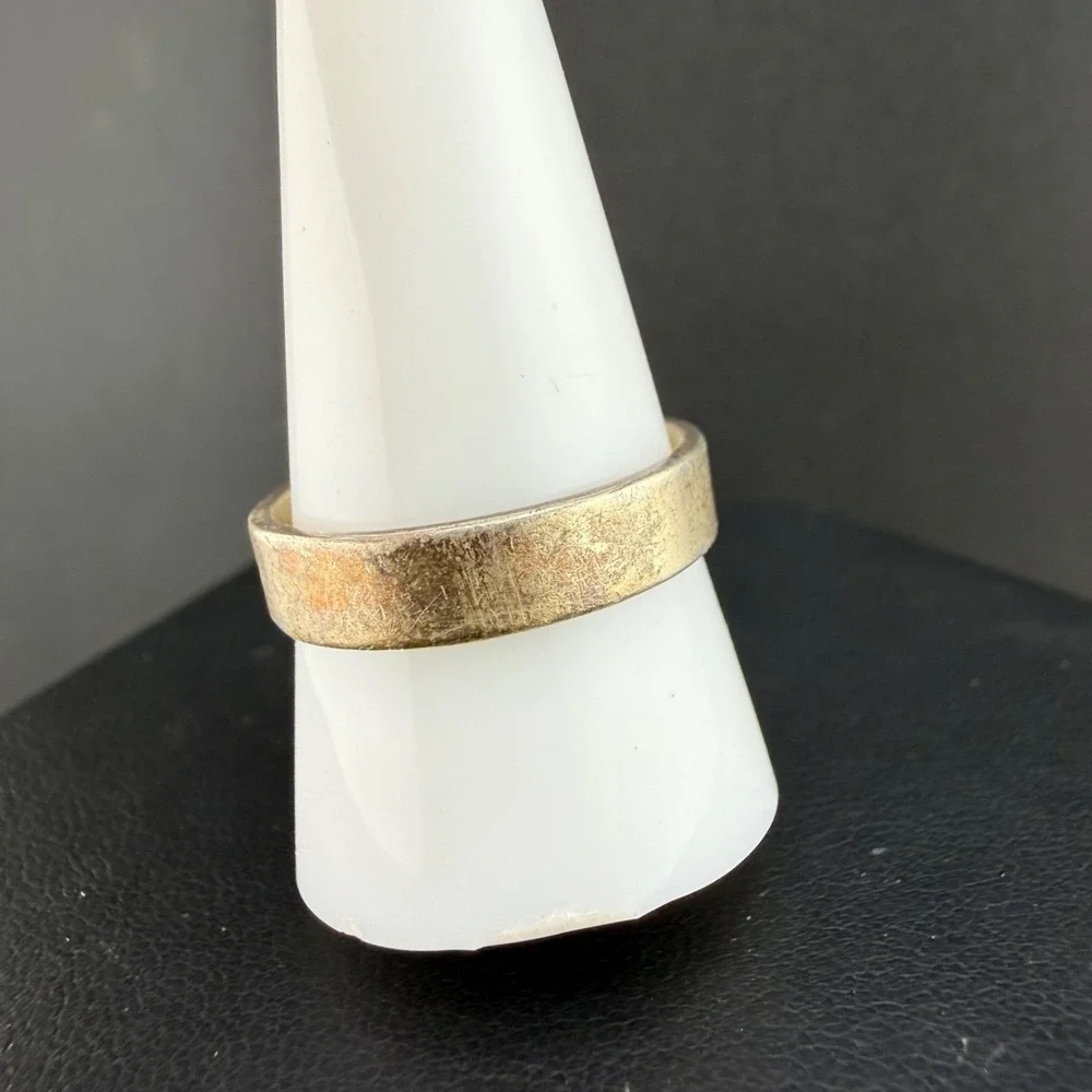 Vintage Taxco Sterling Silver Artisan Ring Modernist Size 10